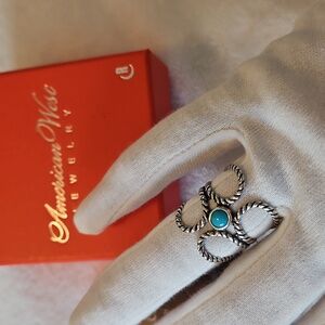 American West Silver Cable Ring 8